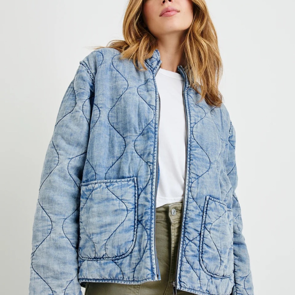 NWT Rails Blue Quilted Jean Jacket (this season on Rails site)